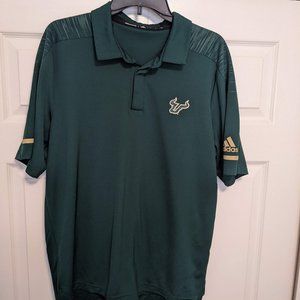 Men's USF Bulls Dark Green Adidas Climalite Polo Shirt - For Athletes